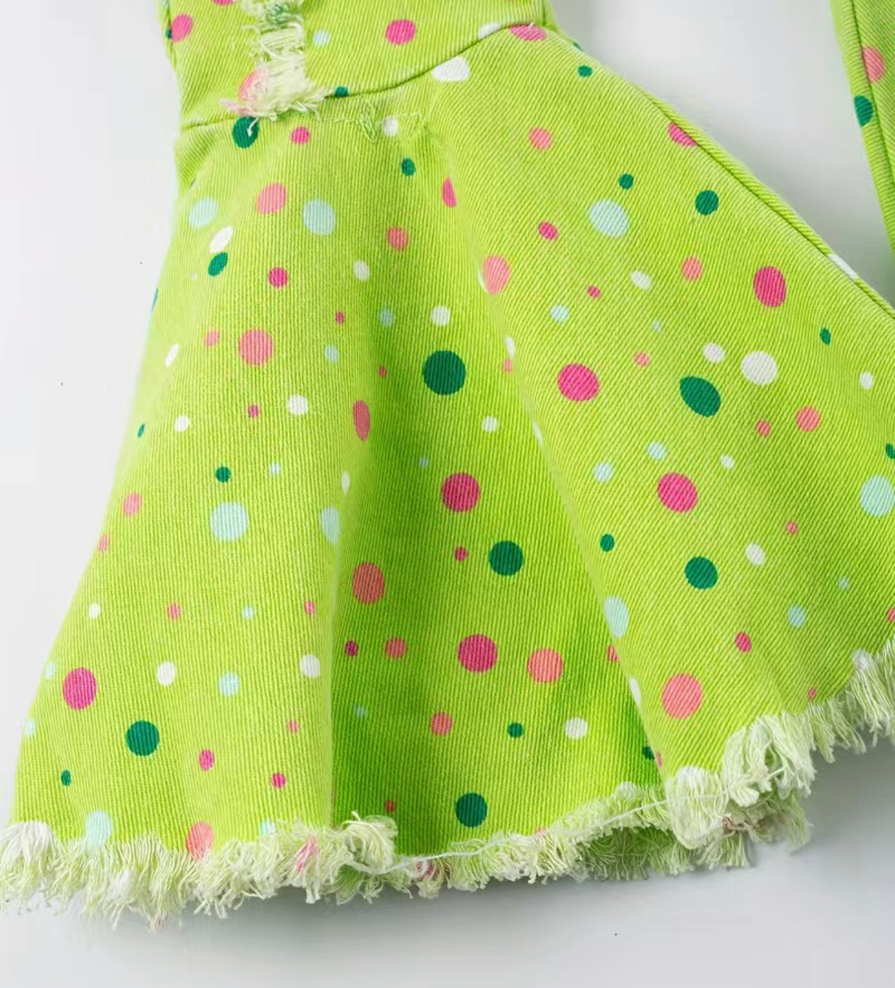 Infant Polka Dot Ripped Flare Jeans