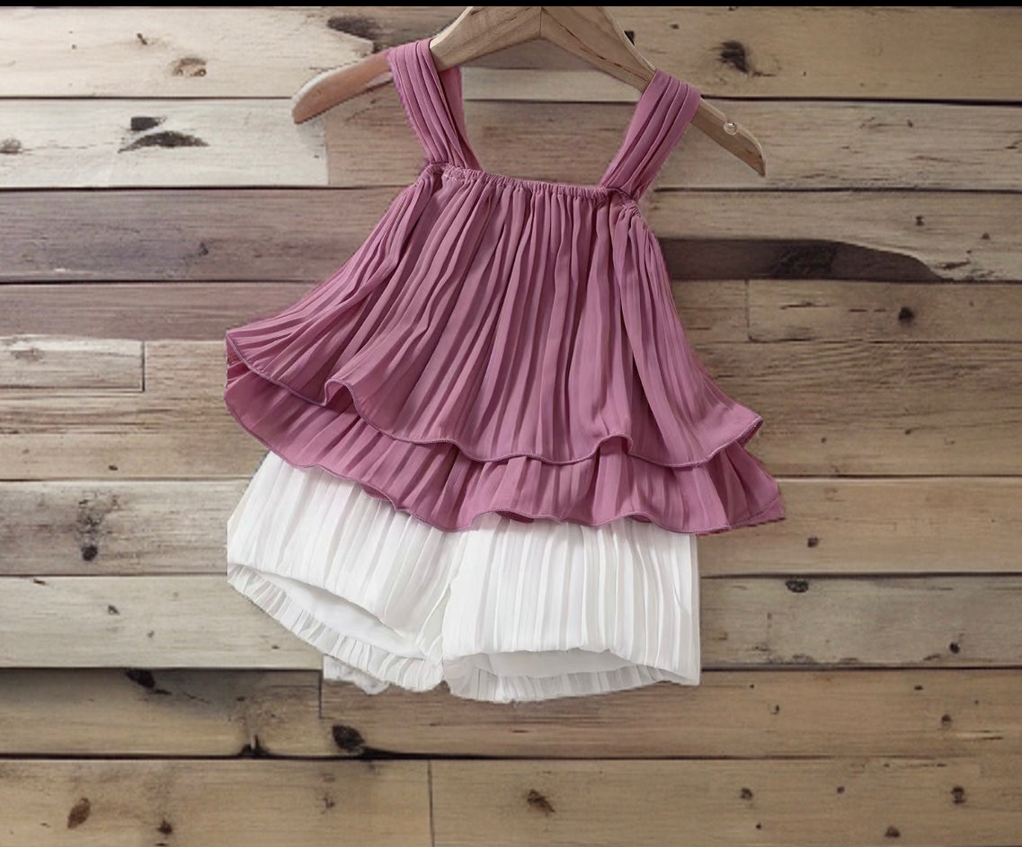 Ruffled Layered Hem Cami Set