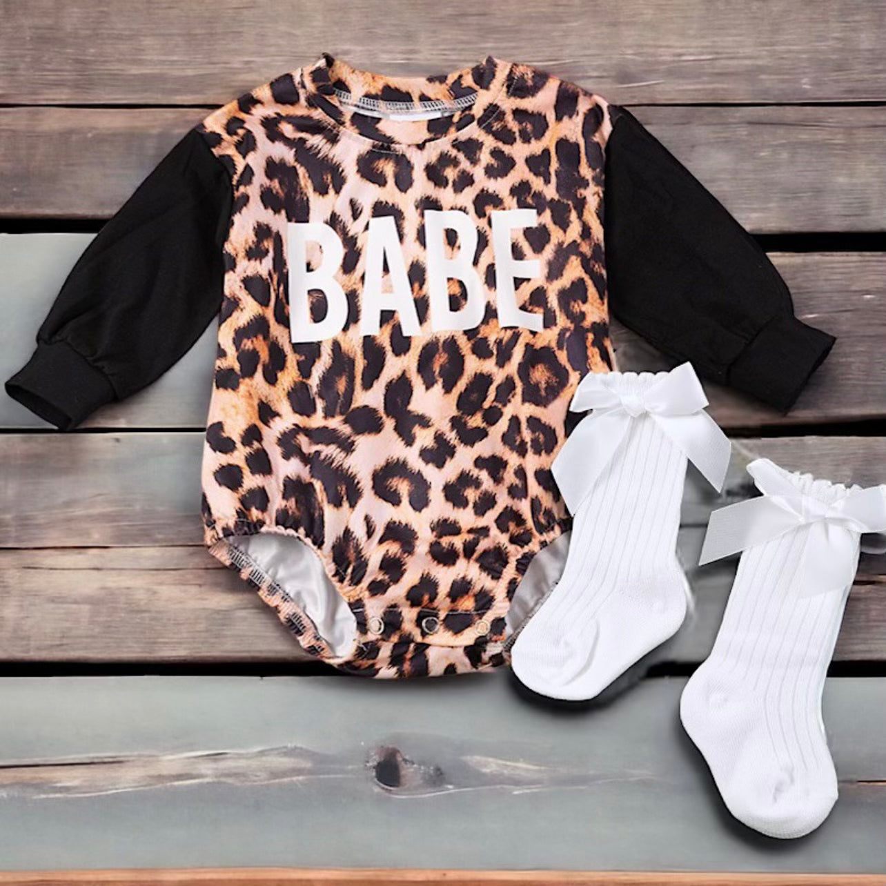 Infant BABE Leopard Onesie