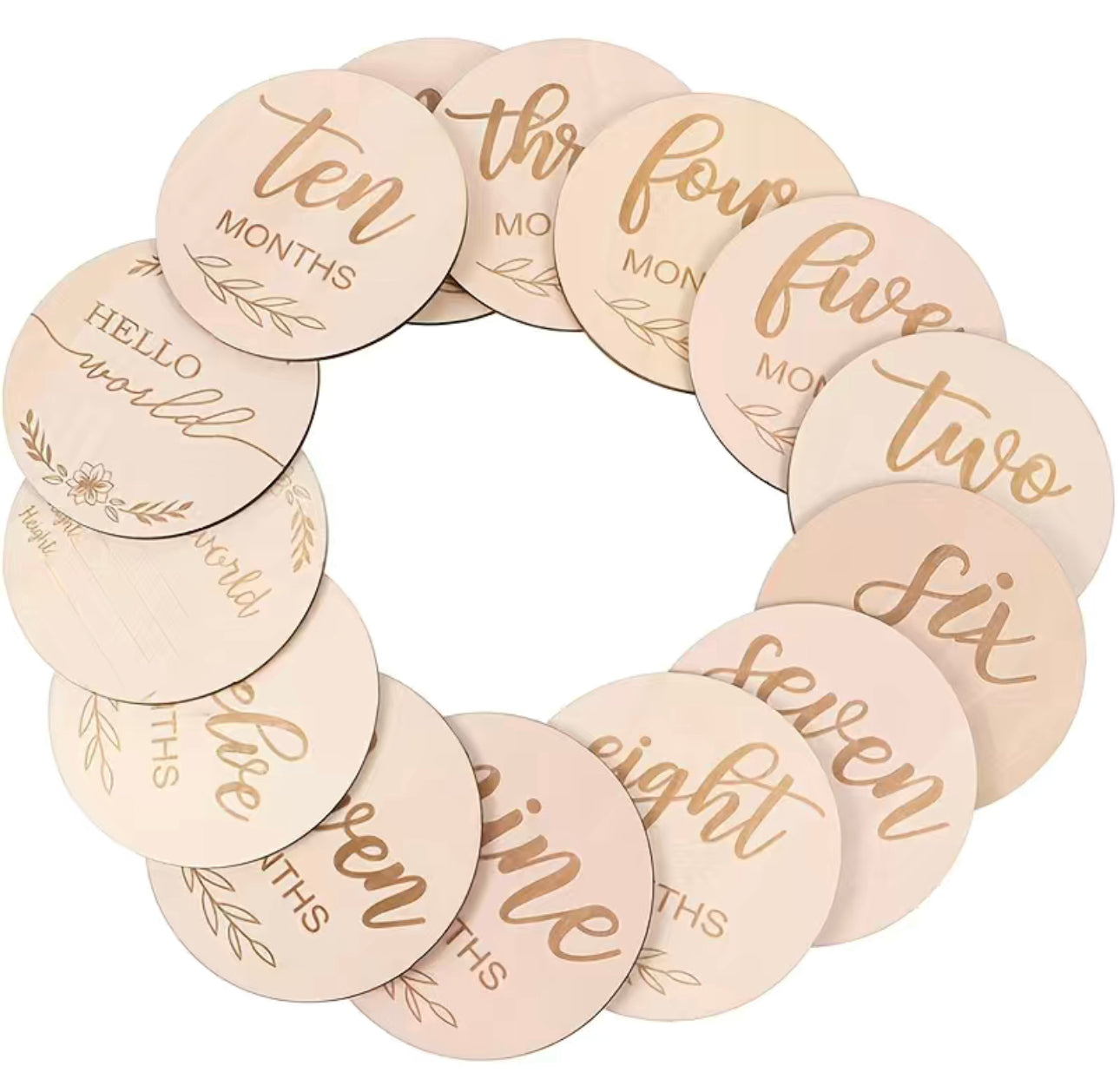 Wooden 12 mo Milestones