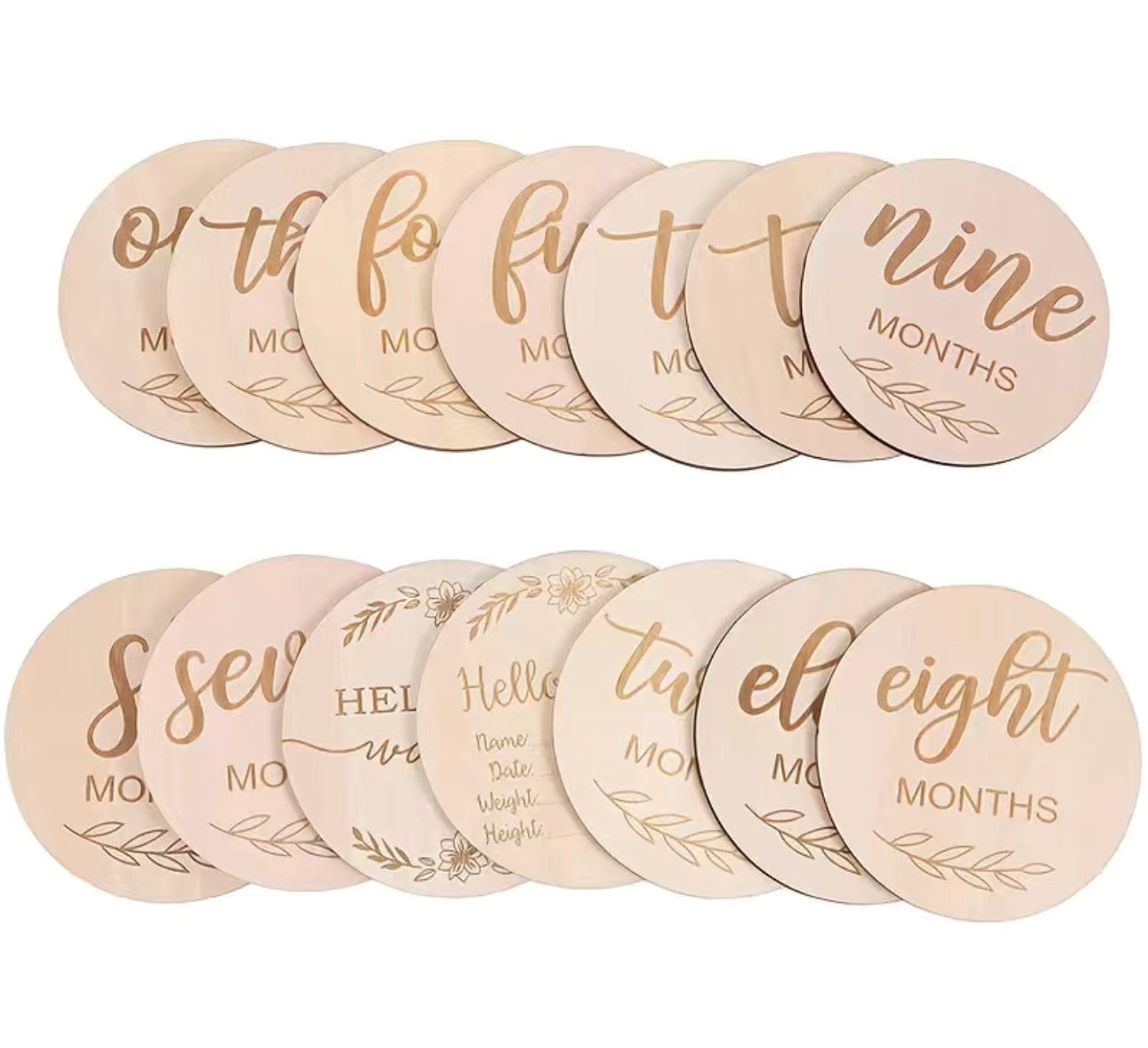 Wooden 12 mo Milestones