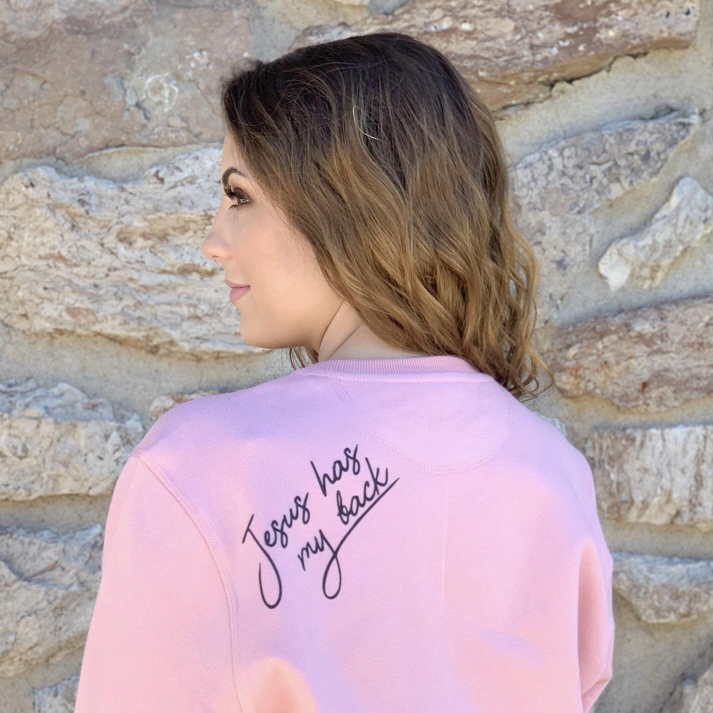 Pink Jesus Has My Back Sweatshirt