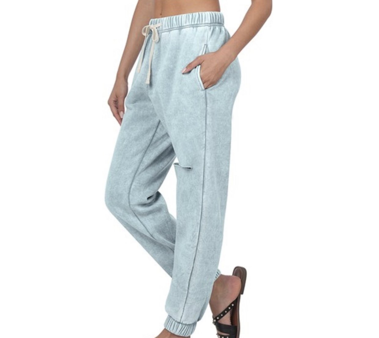 Sweatpants Acid Wash Cut Jogger