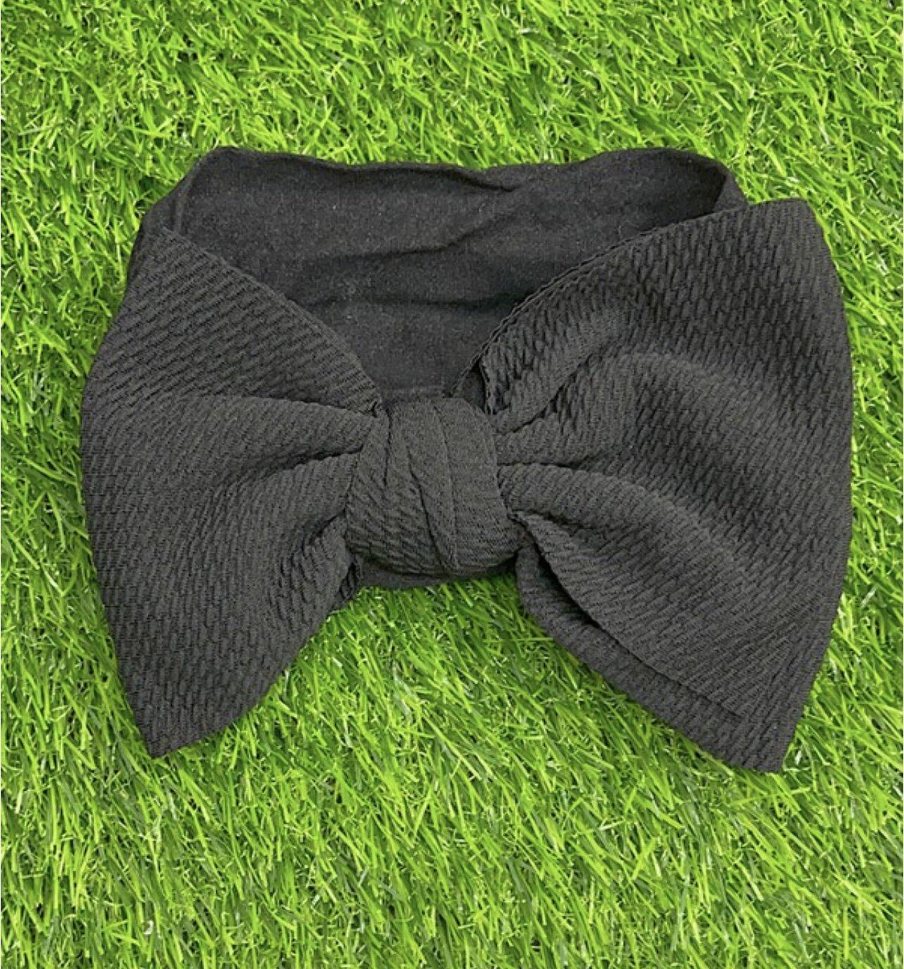 Kids Black Headband Bow