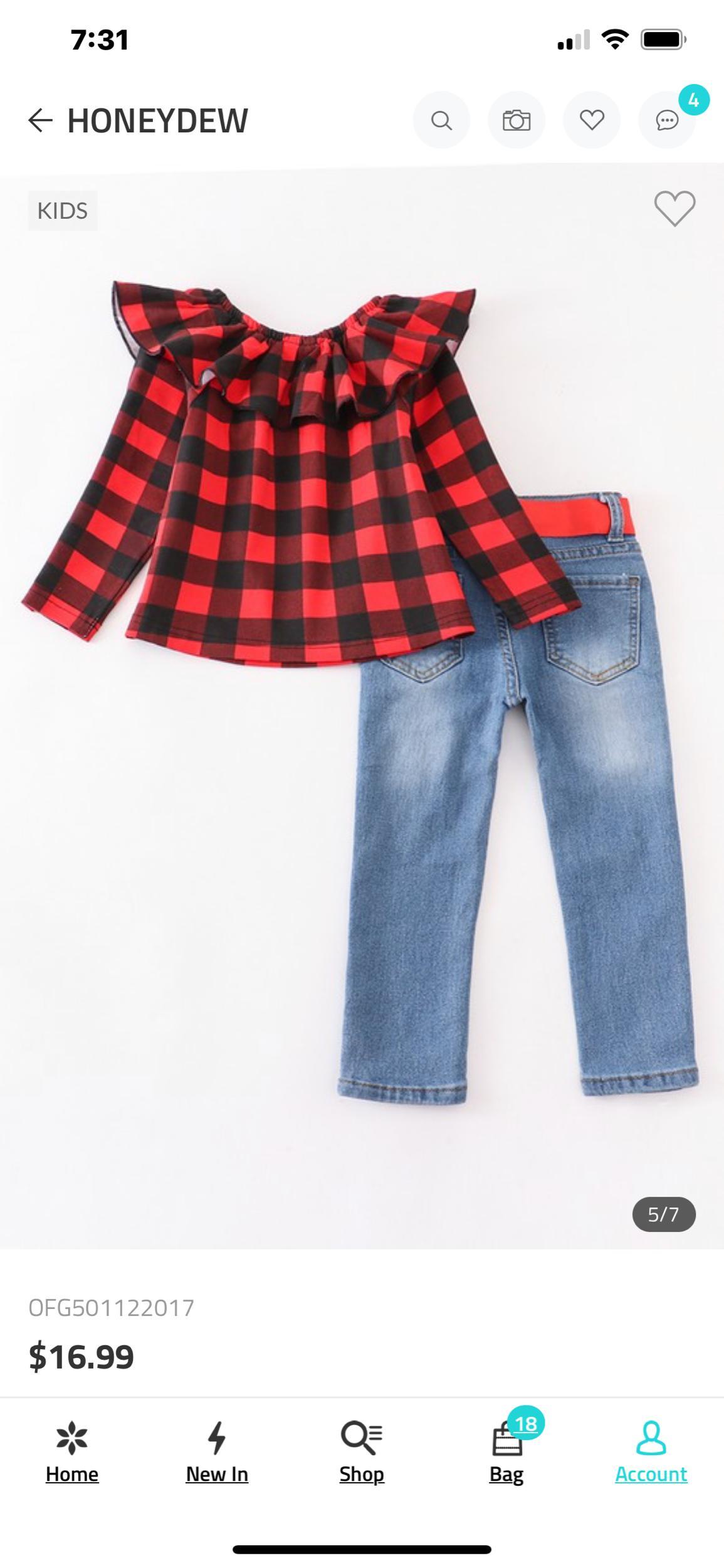 Girls Plaid Set