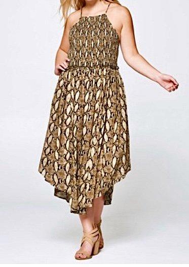 Plus Snakeskin Printed Dress