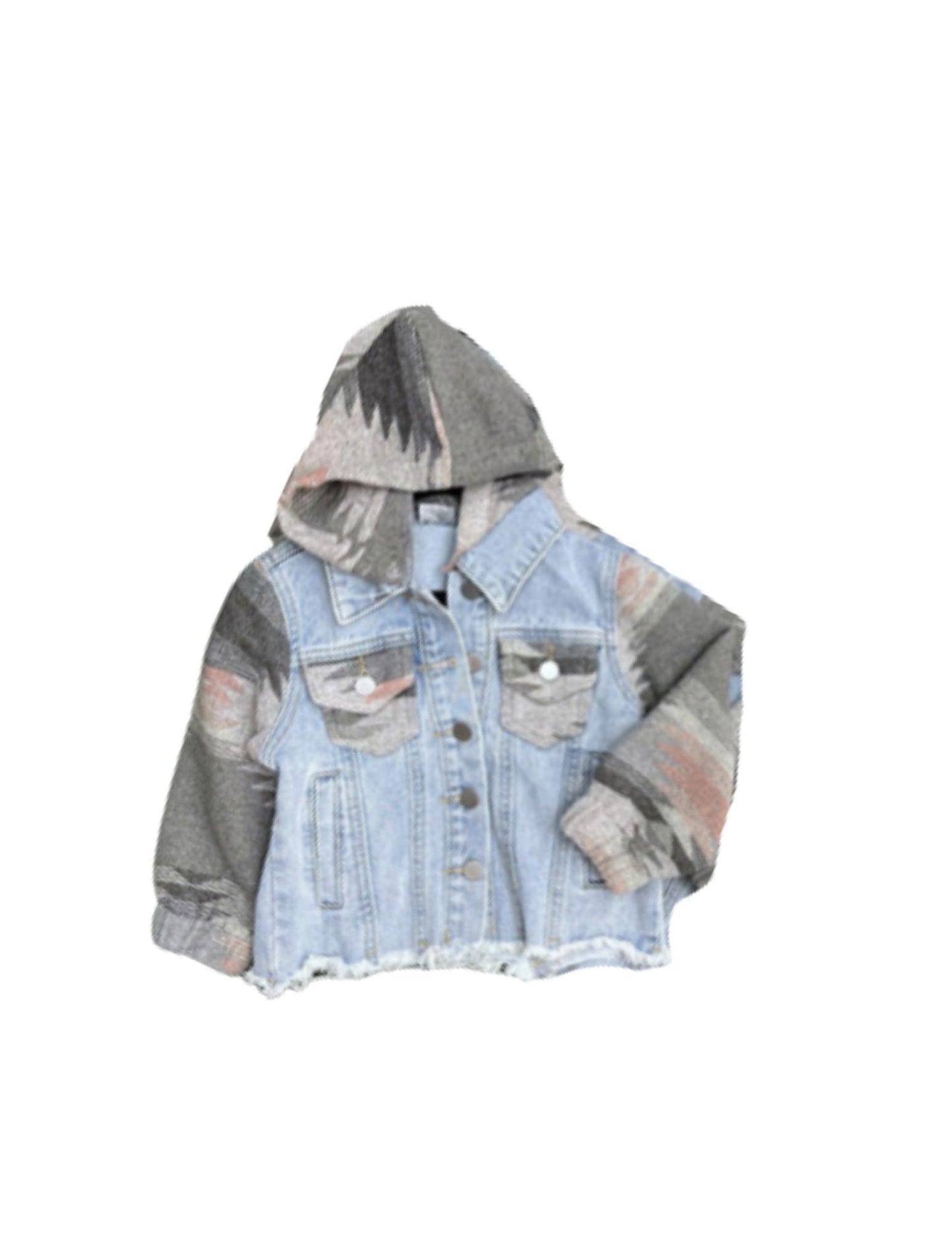 Girls Aztec Denim Jacket