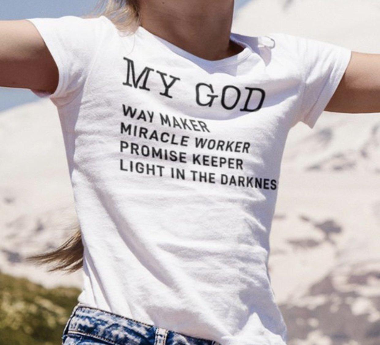 Girls My God Is Tee-White