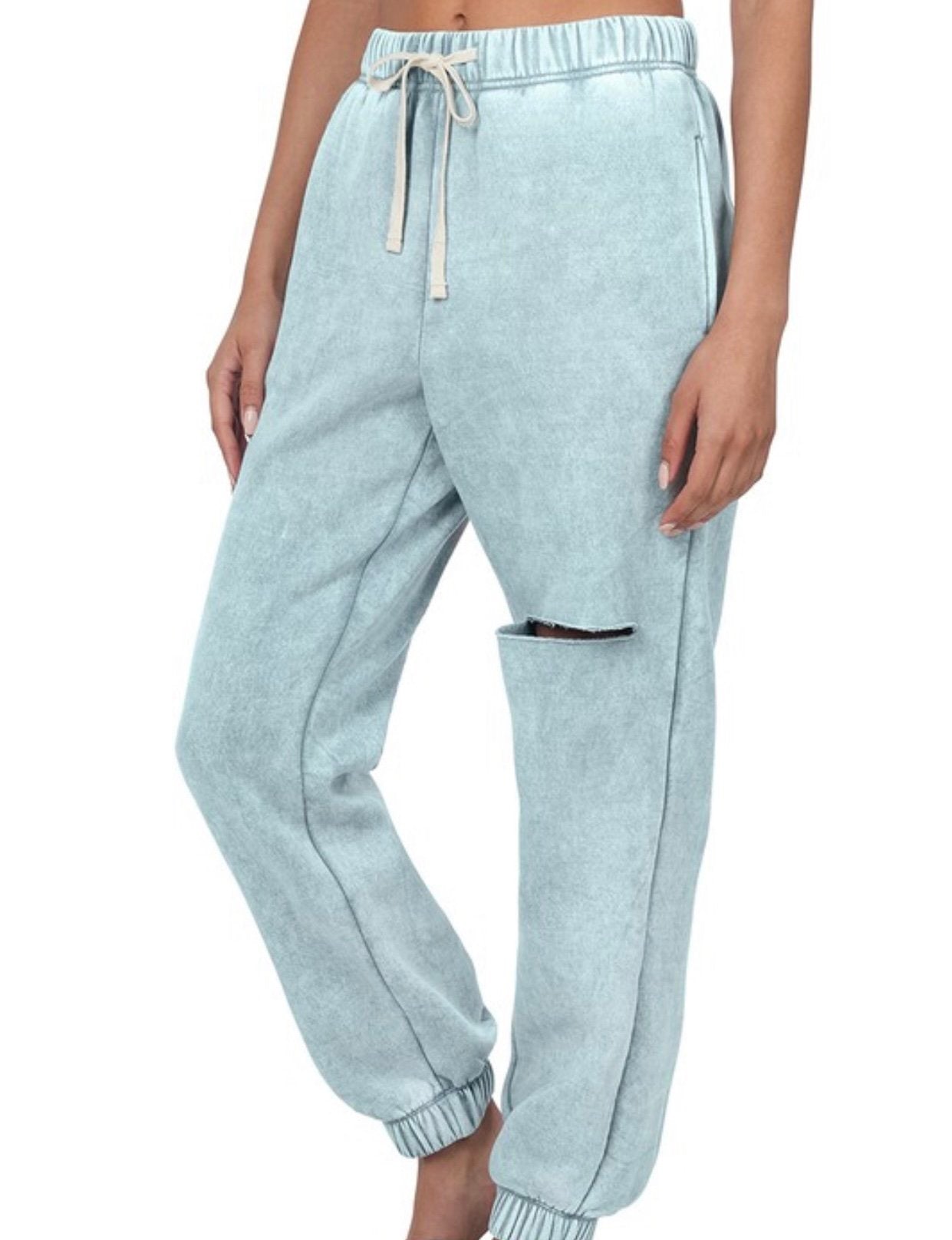 Sweatpants Acid Wash Cut Jogger