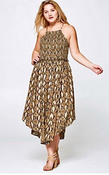 Plus Snakeskin Printed Dress