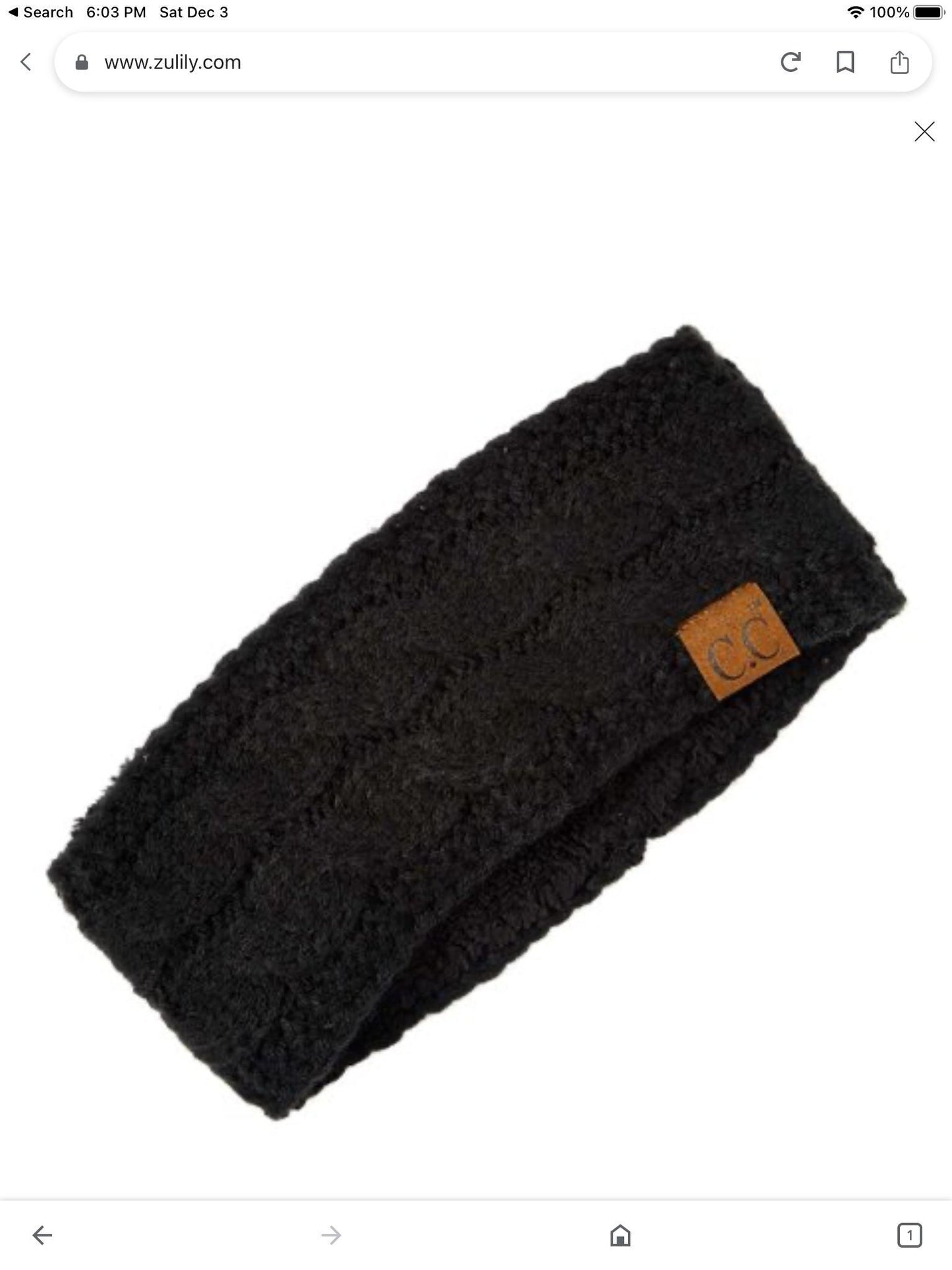 Black Lined C.C. Beanie Wrap