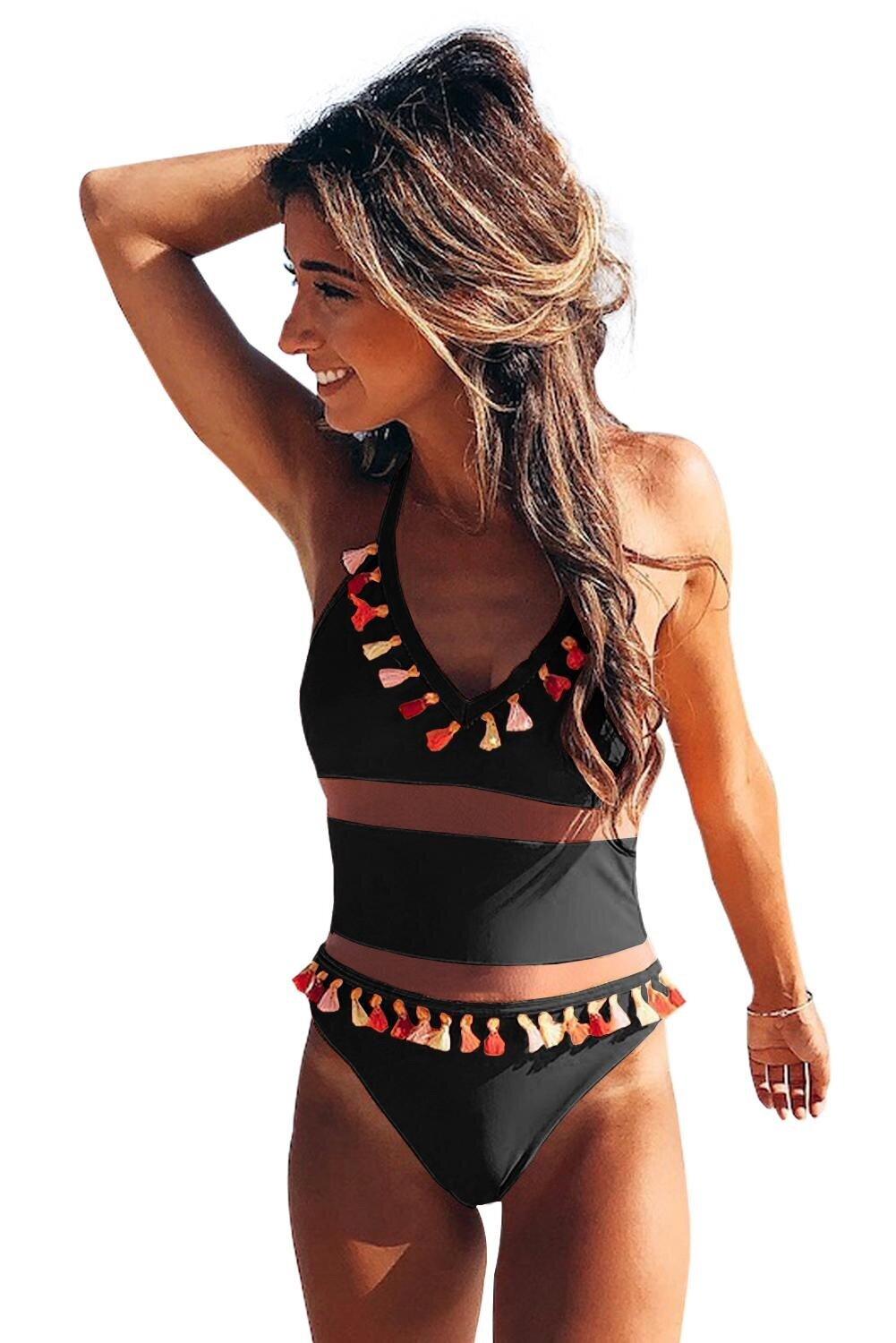 Bohemian Tassel One Piece Swimsuit