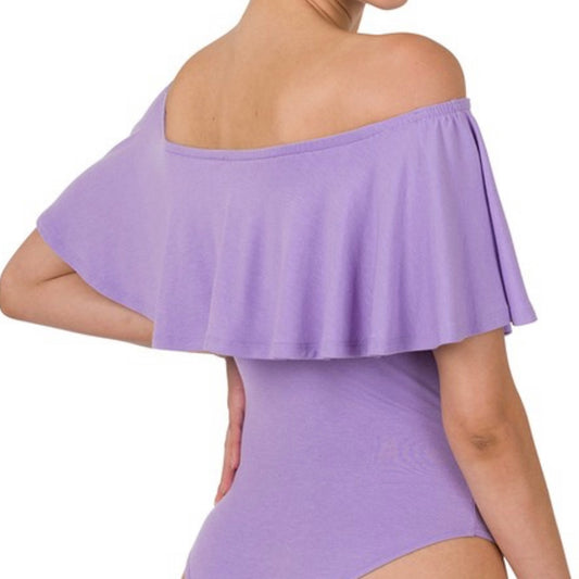 Purple Off Shoulder Bodysuit
