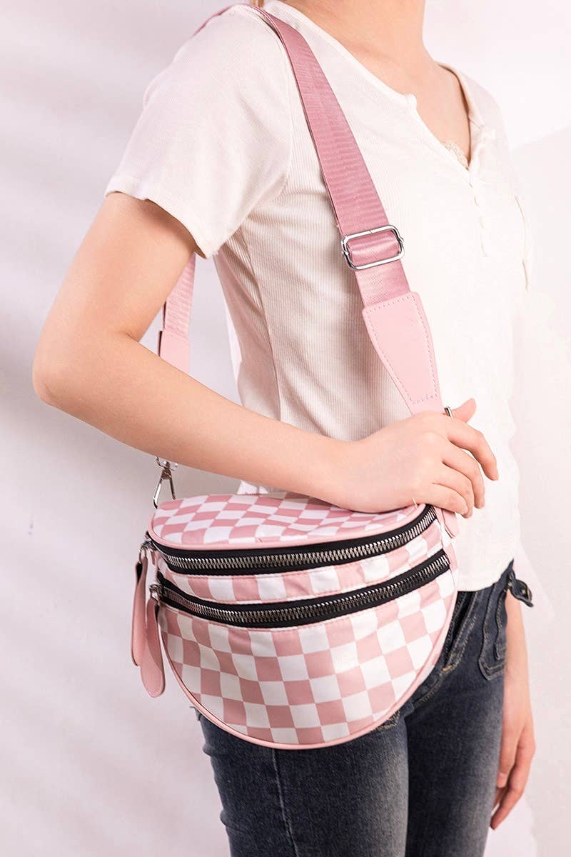Double Zip Crescent Sling Bum Bag