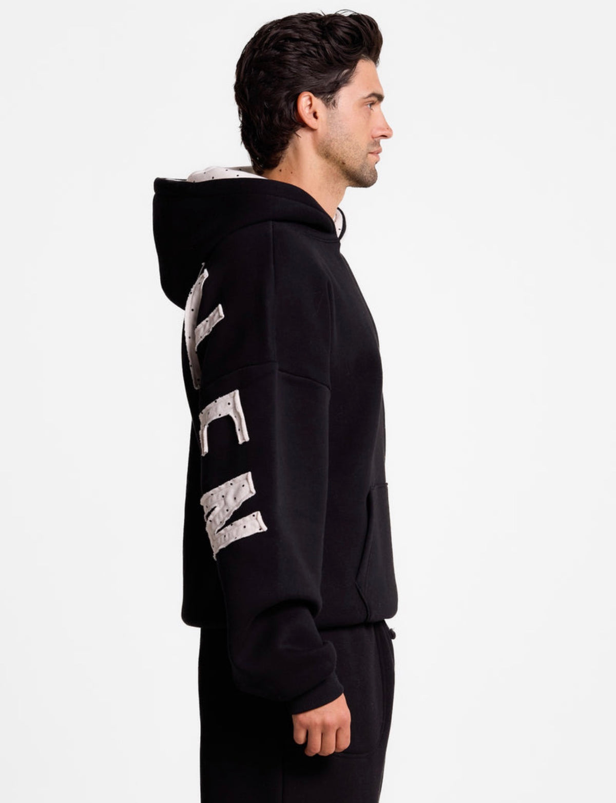 GLO Forgiven Polka Dot Patchwork Hoodie