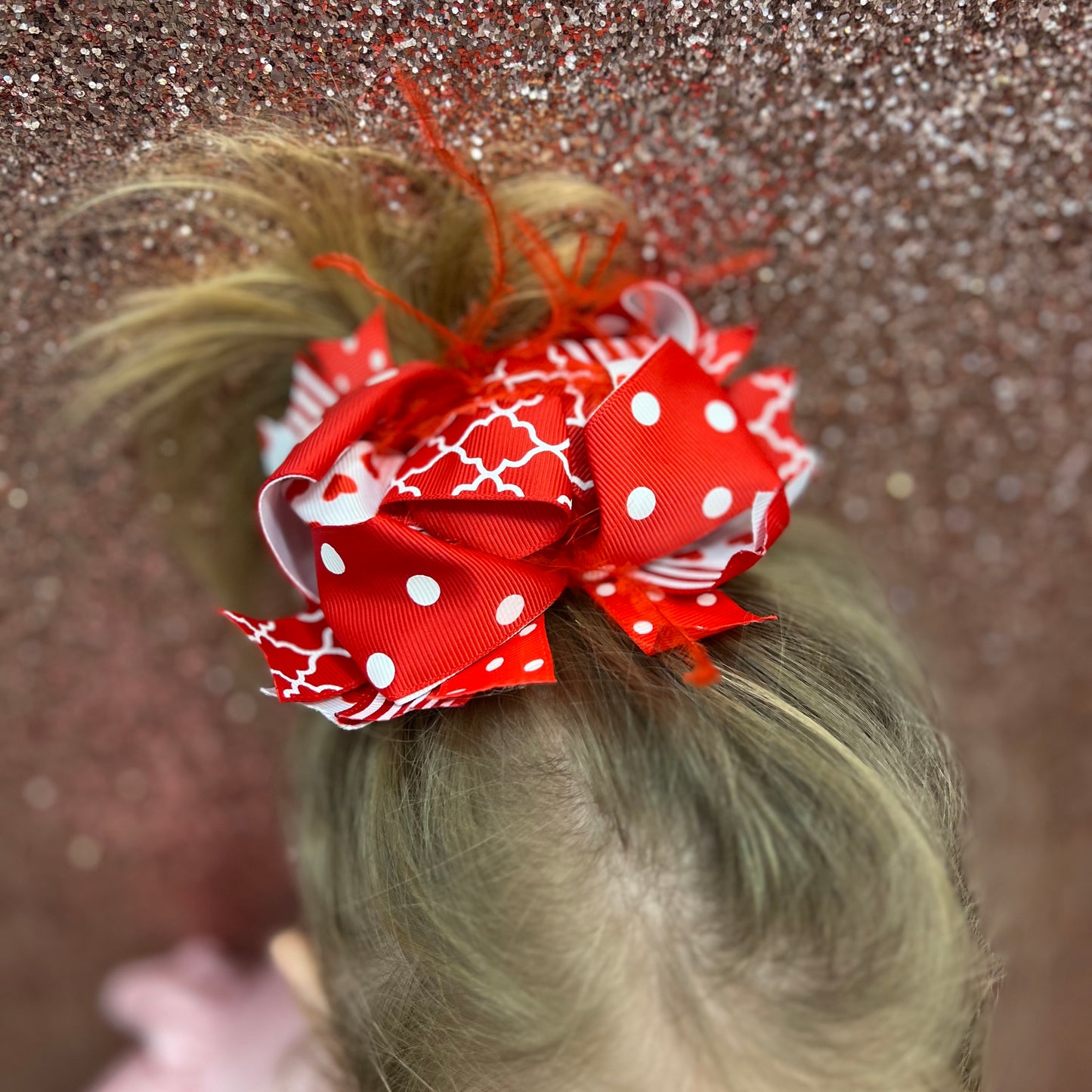 Girls Red Valentines Bow