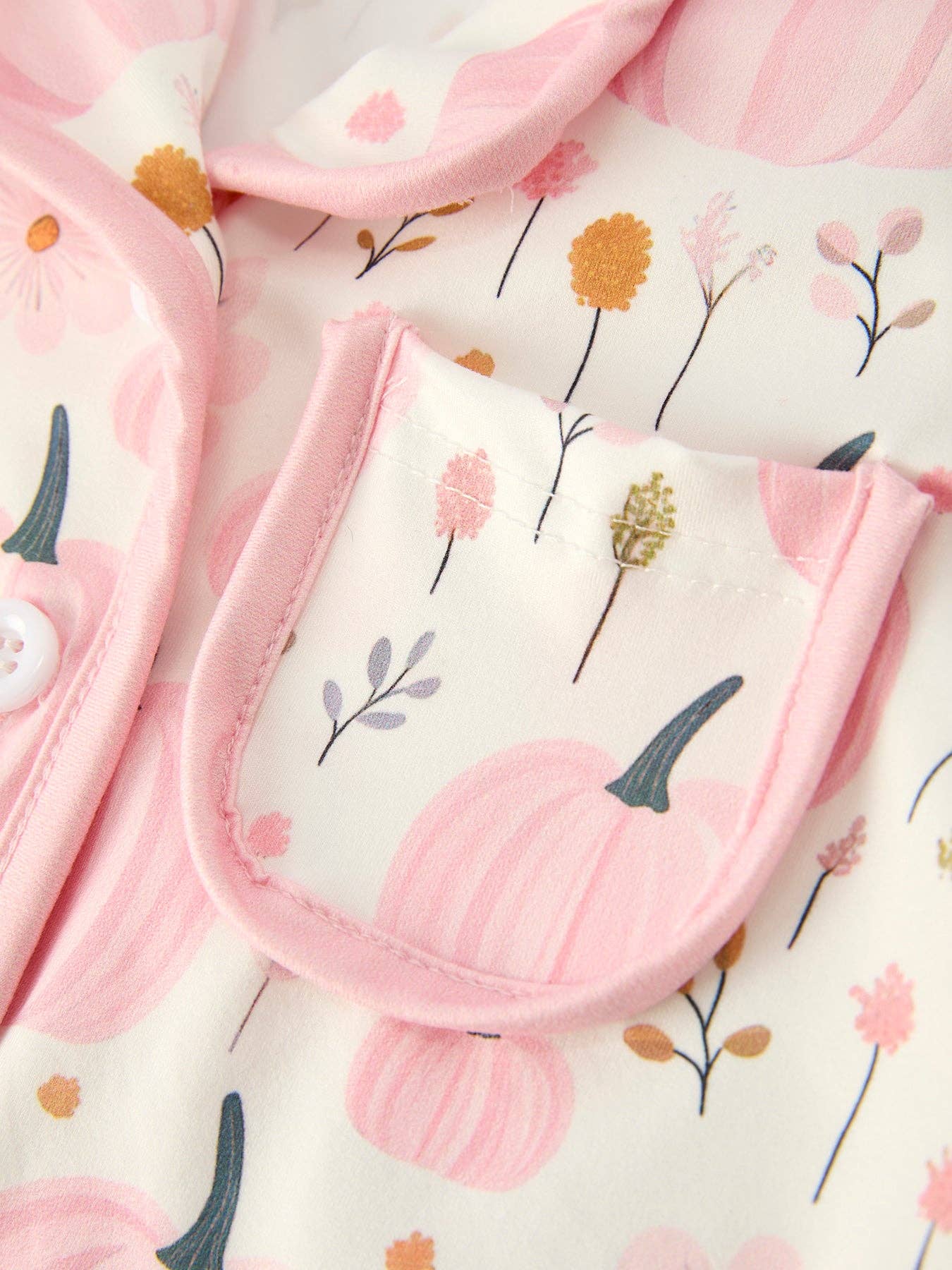Girls Pink Pumpkin Pajamas
