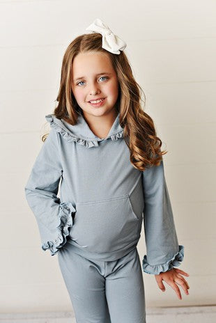 Girls Hooded Ruffle Sets