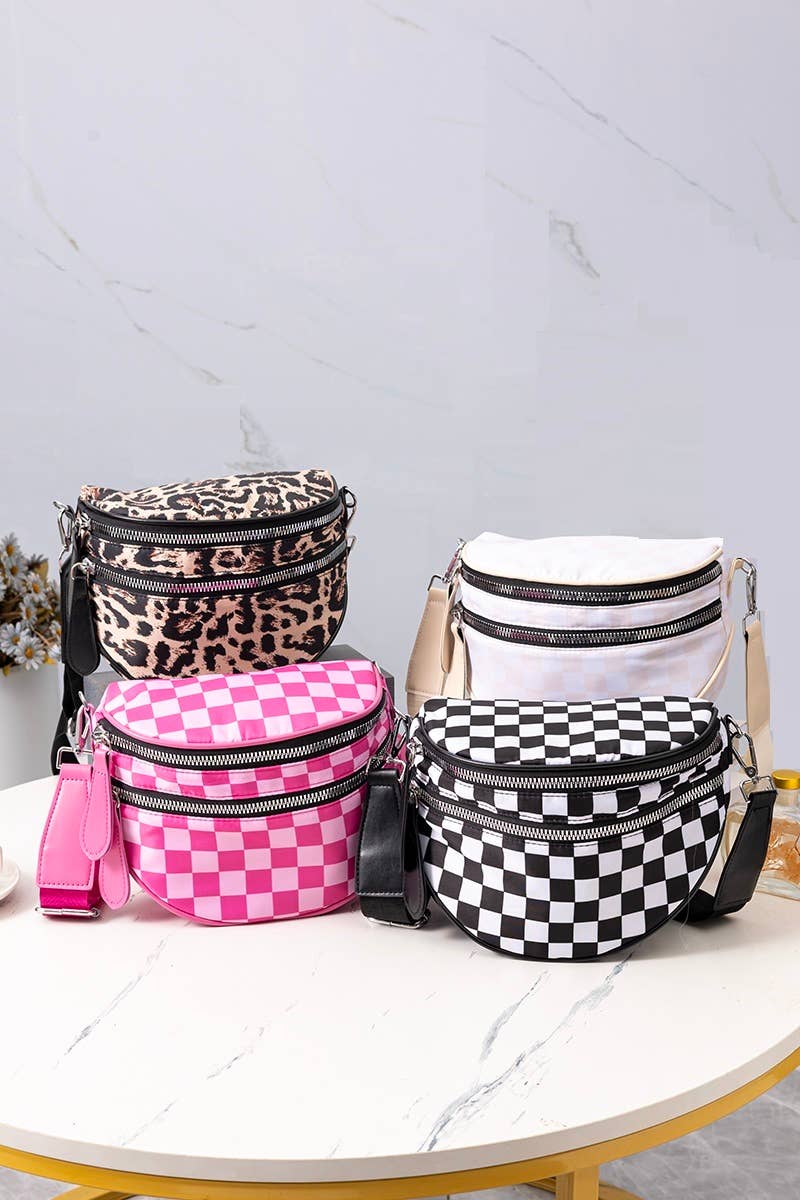 Double Zip Crescent Sling Bum Bag