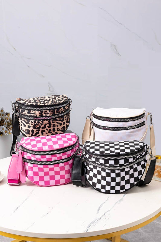 Double Zip Crescent Sling Bum Bag