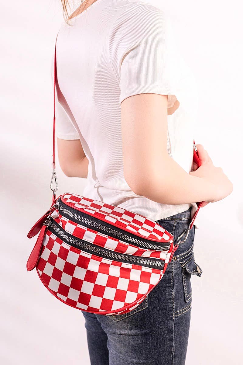 Double Zip Crescent Sling Bum Bag