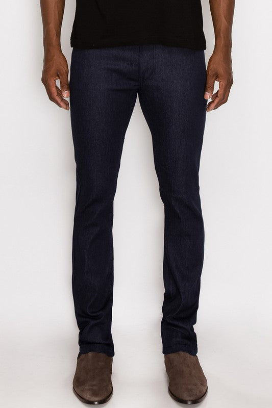 Skinny Fit Raw Denim Jeans-Black