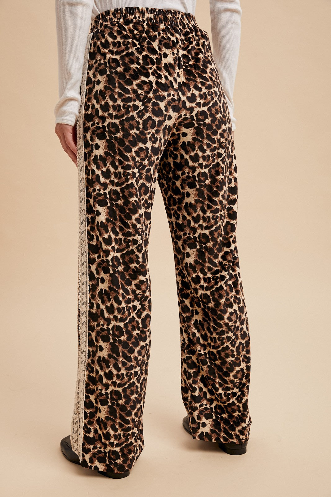 Straight Leg Lace and Cheetah Pants
