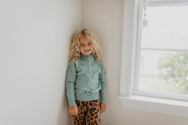 Kids Pom Pom Crew Neck Sweater