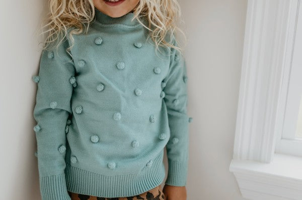 Kids Pom Pom Crew Neck Sweater