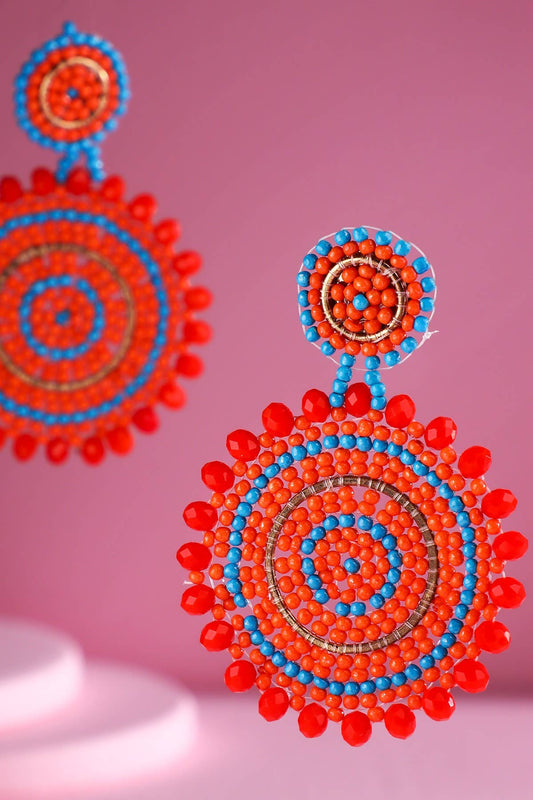Seed Bead Round Drop Earring