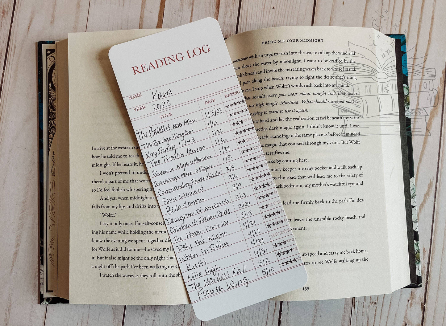 Reading Log Bookmark-double-sided