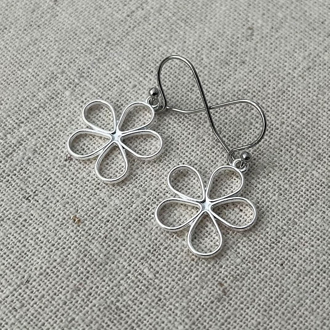 Silver Flower Earrings