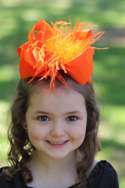 Torrid Orange Feather Hair Bow