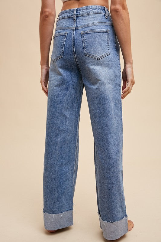 90's Cuffed Straight Jeans