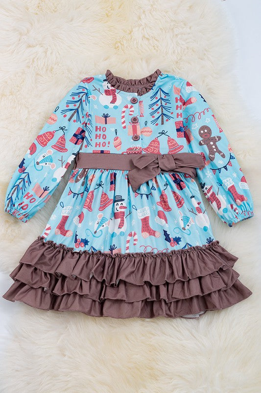 Christmas Time Ruffle Dress
