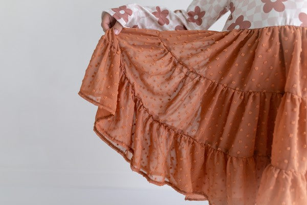 Kids Check Swiss Dot Tulle Dress