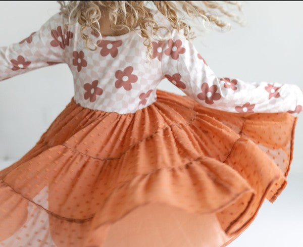 Kids Check Swiss Dot Tulle Dress