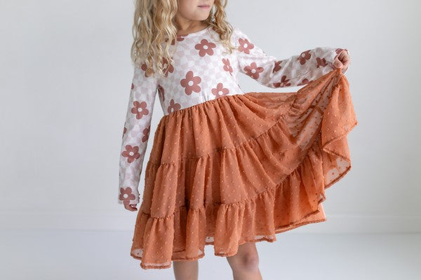 Kids Check Swiss Dot Tulle Dress