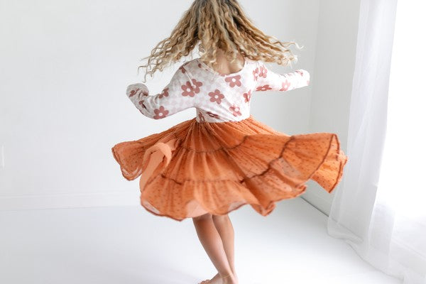 Kids Check Swiss Dot Tulle Dress