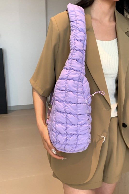 Quilted Puffy Crossbody Sling Bag