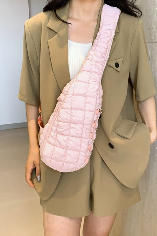 Quilted Puffy Crossbody Sling Bag