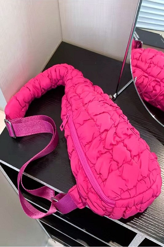 Quilted Puffy Crossbody Sling Bag