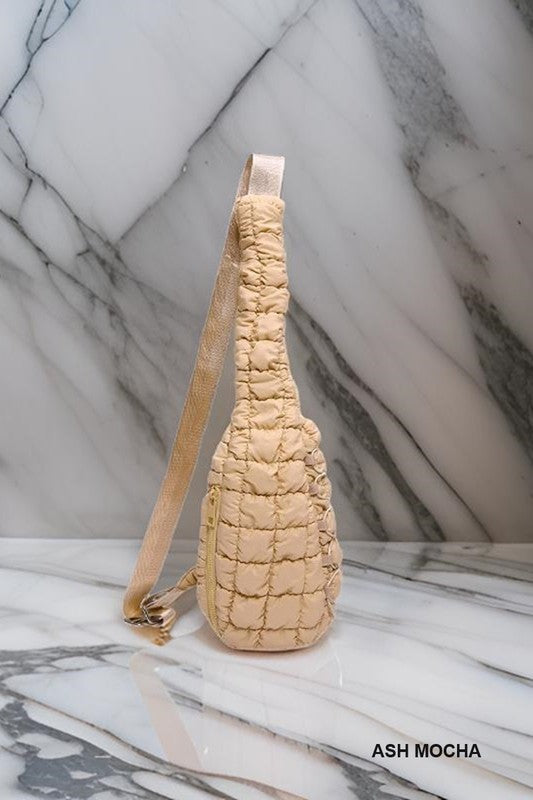 Quilted Puffy Crossbody Sling Bag