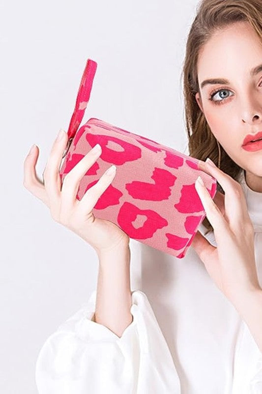 Leopard Print Cosmetic Makeup Travel Bag