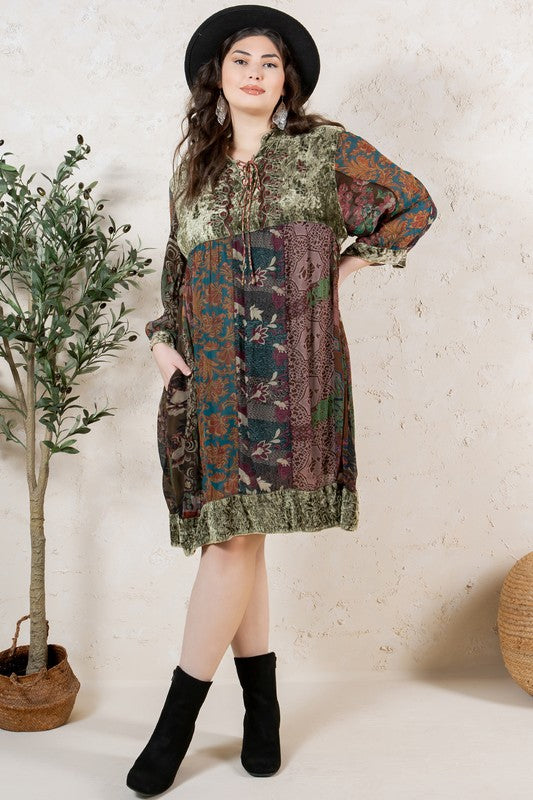 Plus Bohemian Babydoll Dress