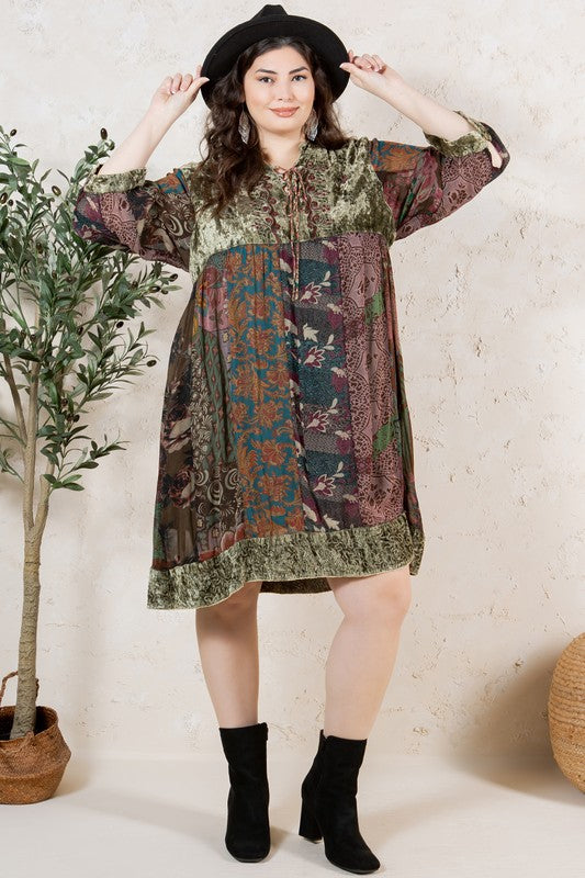 Plus Bohemian Babydoll Dress