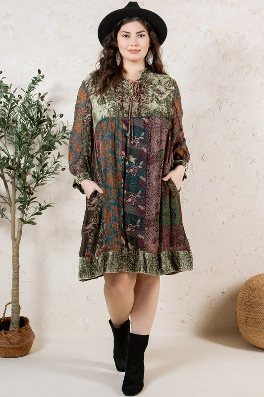 Plus Bohemian Babydoll Dress