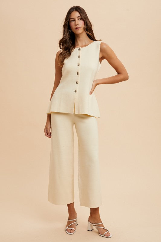 Long/Lean Sweater Vest/ Pant Set