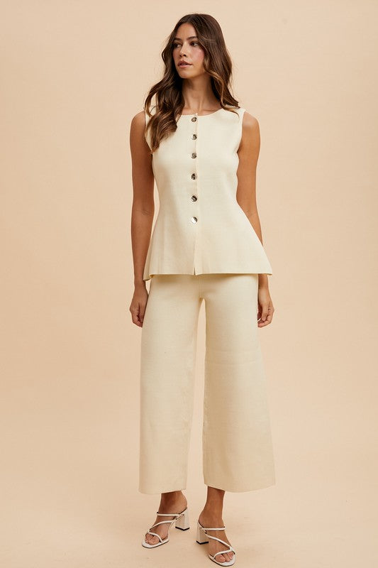 Long/Lean Sweater Vest/ Pant Set