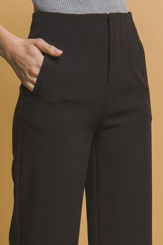 Classic Fit Pleated Pants Blk